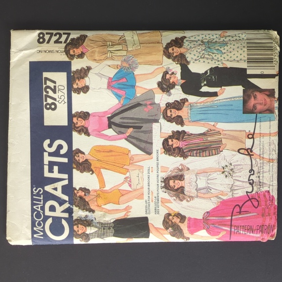 Vintage McCall's 8727 Brooke Shields Fashion Doll Clothing  Sewing Pattern - Picture 2 of 10